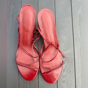Burgundy strap heels